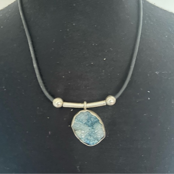 Source Unknown Jewelry - Elegant Blue Celestite Quartz crystal Pendant Necklace